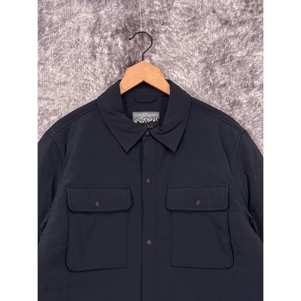 J Crew Shirt Jacket Medium Mens Primaloft Insulated Overshirt Nordic Blue